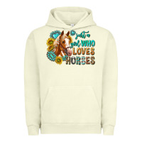 Pigment Pistachio western just a girl who loves horses Urban Hoodie - texasbilliewilder