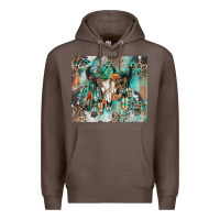 Coffee cowhide bull skull Premium Hoodie - Zillion Design Studio