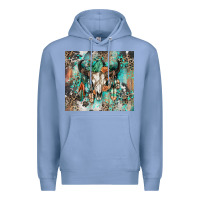 Colony Blue cowhide bull skull Premium Hoodie - Zillion Design Studio