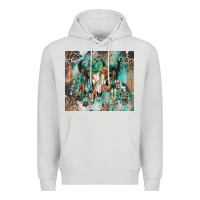 Dove Grey cowhide bull skull Premium Hoodie - Zillion Design Studio