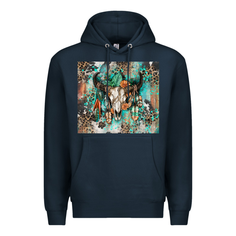 Cowhide Bull Skull Premium Hoodie by Zillion Design Studio | Teevron