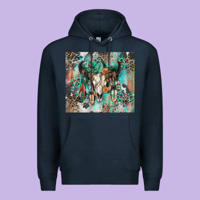 Cowhide Bull Skull Premium Hoodie Designed By Zillion Design Studio