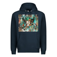 Navy cowhide bull skull Premium Hoodie - Zillion Design Studio