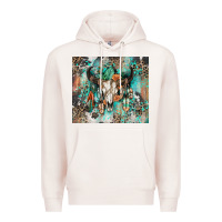 Pale Pink cowhide bull skull Premium Hoodie - Zillion Design Studio