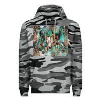 Slate Camo cowhide bull skull Premium Hoodie - Zillion Design Studio