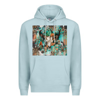 Blue Mist cowhide bull skull Premium Hoodie - Zillion Design Studio