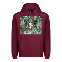 Burgundy cowhide bull skull Premium Hoodie - Zillion Design Studio