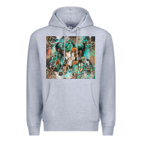 Heather Grey cowhide bull skull Premium Hoodie - Zillion Design Studio