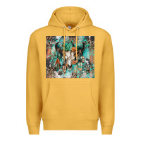 Mustard cowhide bull skull Premium Hoodie - Zillion Design Studio