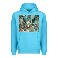 Ocean Blue cowhide bull skull Premium Hoodie - Zillion Design Studio