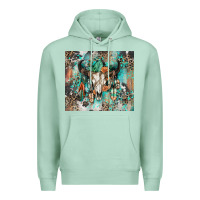 Seafoam cowhide bull skull Premium Hoodie - Zillion Design Studio