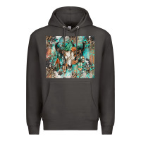 Smoke cowhide bull skull Premium Hoodie - Zillion Design Studio