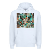 White cowhide bull skull Premium Hoodie - Zillion Design Studio