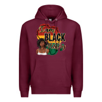 Burgundy i am black history Premium Hoodie - texasbilliewilder