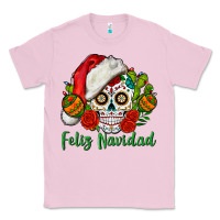 Bubblegum Pink Feliz Navidad Skull Classic Tee - BundleAndBundleShop