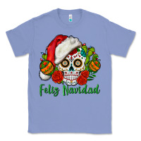 Colony Blue Feliz Navidad Skull Classic Tee - BundleAndBundleShop