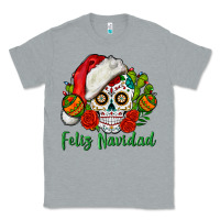 Heather Grey Feliz Navidad Skull Classic Tee - BundleAndBundleShop