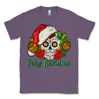 Lavender Feliz Navidad Skull Classic Tee - BundleAndBundleShop