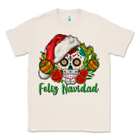 Natural Feliz Navidad Skull Classic Tee - BundleAndBundleShop