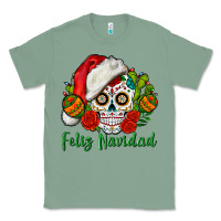 Sage Feliz Navidad Skull Classic Tee - BundleAndBundleShop