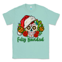 Seafoam Feliz Navidad Skull Classic Tee - BundleAndBundleShop