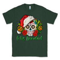 Sports Green Feliz Navidad Skull Classic Tee - BundleAndBundleShop