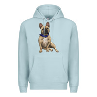 Blue Mist French bulldog with royal blue Premium Hoodie - RanaPortraitStore