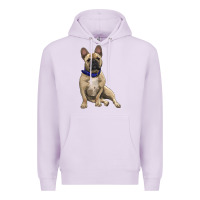 Lilac French bulldog with royal blue Premium Hoodie - RanaPortraitStore