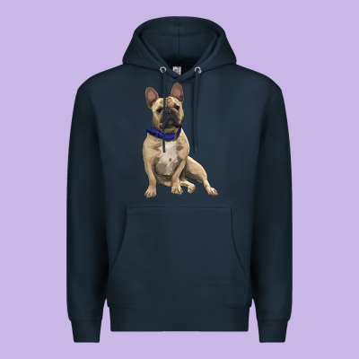 French Bulldog With Royal Blue Premium Hoodie Designed By Ranaportraitstore