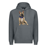 Rock French bulldog with royal blue Premium Hoodie - RanaPortraitStore