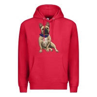 Cardinal French bulldog with royal blue Premium Hoodie - RanaPortraitStore