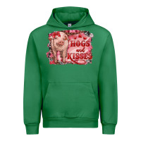 Emerald Valentines Day Pig Hogs And Kisses Urban Hoodie - RanaPortraitStore