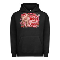 Pigment Black Valentines Day Pig Hogs And Kisses Urban Hoodie - RanaPortraitStore