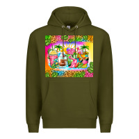 Army Green summer coffee cups Premium Hoodie - Zillion Design Studio