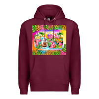Burgundy summer coffee cups Premium Hoodie - Zillion Design Studio