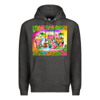 Charcoal Heather summer coffee cups Premium Hoodie - Zillion Design Studio