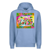 Colony Blue summer coffee cups Premium Hoodie - Zillion Design Studio