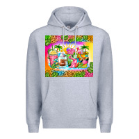 Heather Grey summer coffee cups Premium Hoodie - Zillion Design Studio