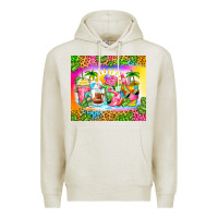 Oatmeal Heather summer coffee cups Premium Hoodie - Zillion Design Studio