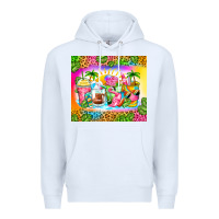 White summer coffee cups Premium Hoodie - Zillion Design Studio