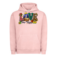 Pigment Salmon love came down luke 2 11 Urban Hoodie - Zillion Design Studio