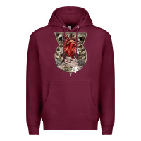 Burgundy Flower Skeleton Premium Hoodie - RanaPortraitStore