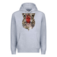 Heather Grey Flower Skeleton Premium Hoodie - RanaPortraitStore