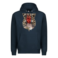 Navy Flower Skeleton Premium Hoodie - RanaPortraitStore
