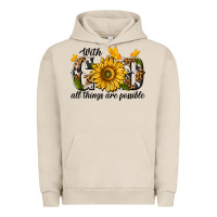 Pigment French Oak with god all things are possible Urban Hoodie - texasbilliewilder