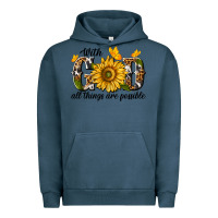Pigment Midnight Navy with god all things are possible Urban Hoodie - texasbilliewilder