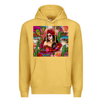 Antique Gold mexico girl serape Premium Hoodie - Zillion Design Studio