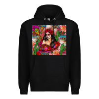 Black mexico girl serape Premium Hoodie - Zillion Design Studio