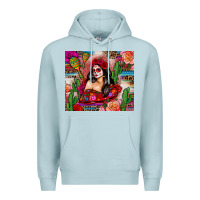 Blue Mist mexico girl serape Premium Hoodie - Zillion Design Studio