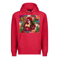 Cardinal mexico girl serape Premium Hoodie - Zillion Design Studio